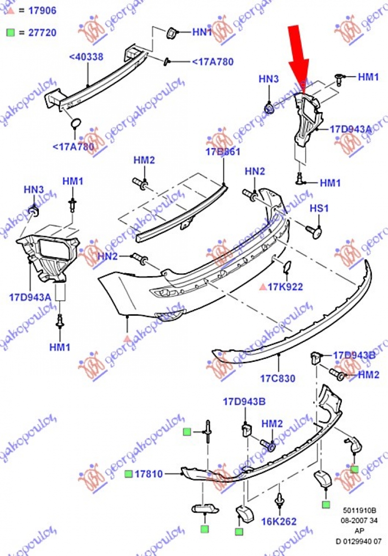 NOSAC ZADNJEG BR.PLASTICAN 3/5 VRATA