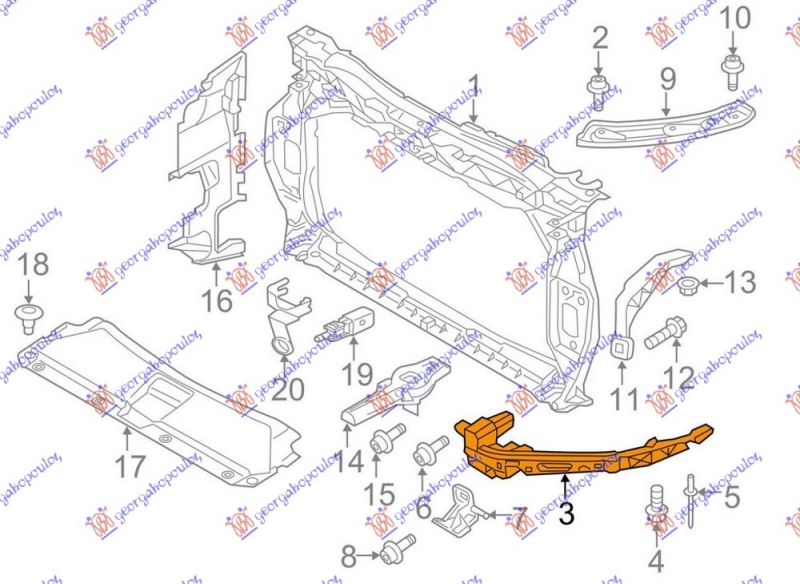 OKVIR FARA PLASTICNI DONJI