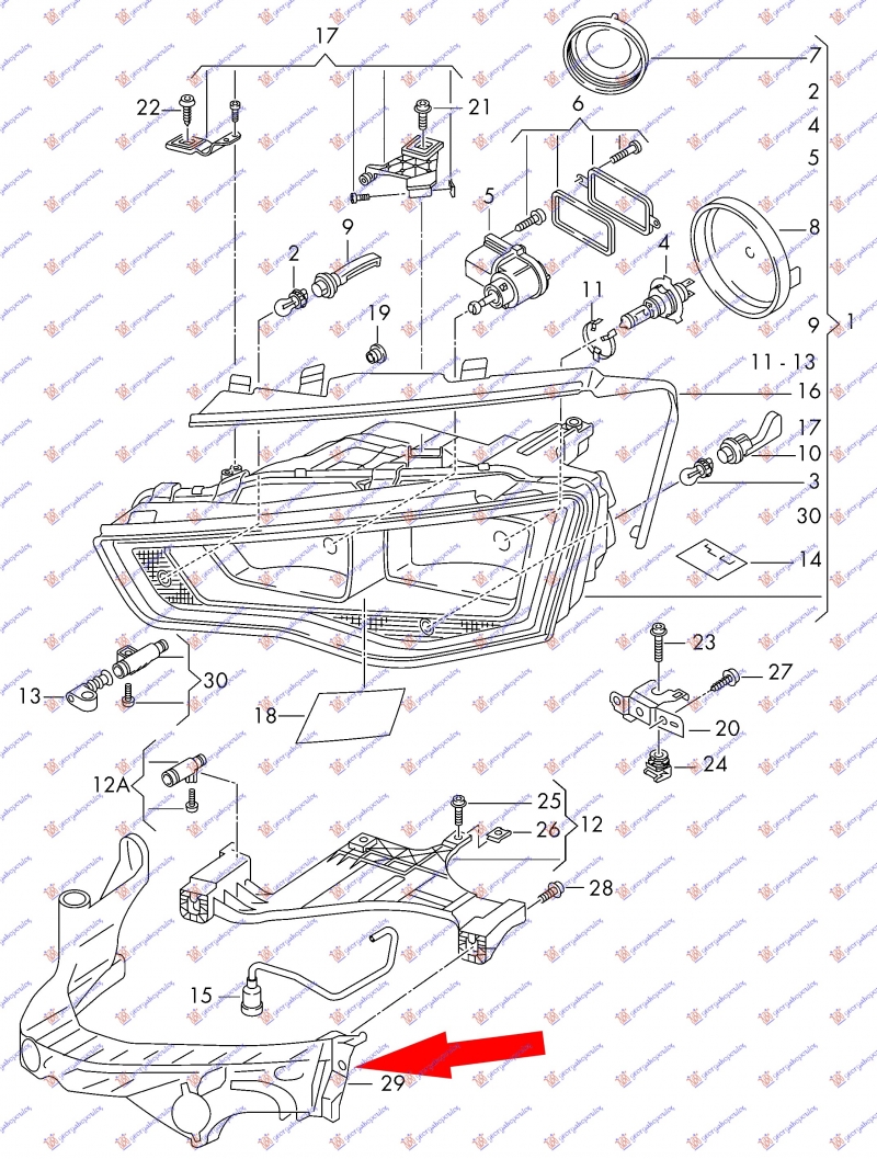 PLASTICAN OKVIR FARA DONJI SPOLJASNJI