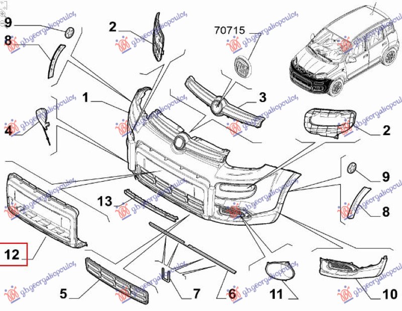 POKLOPAC PREDNJEG BRANIKA DONJI (4X4/TREKKING) (O)
