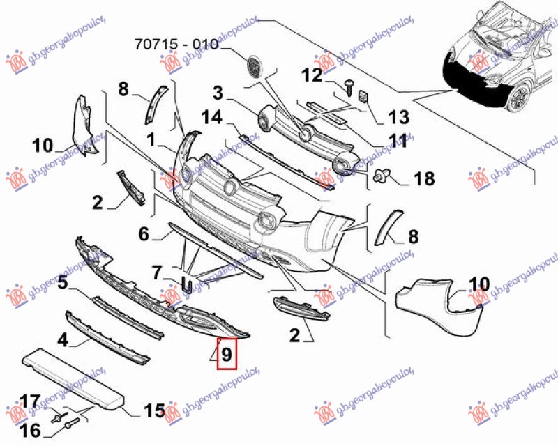 POKLOPAC PREDNJEG BRANIKA DONJI (CROSS) (O)