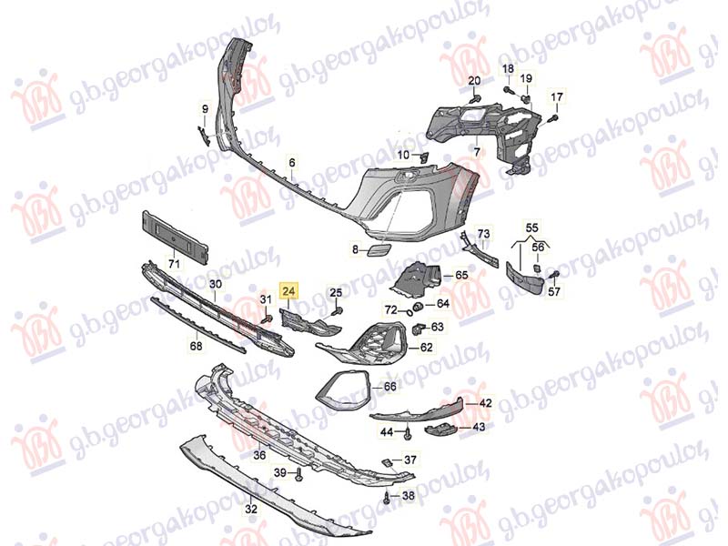 POKLOPAC RESETKE PREDNJEG BRANIKA UNUTRSNJI PLASTICNI (S-LINE/SQ7)