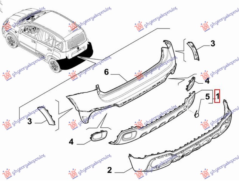 POKLOPAC ZADNJEG BRANIKA DONJI (CROSS) (O)