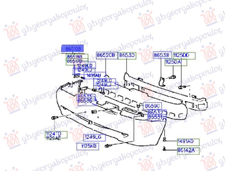 PREDNJI BRANIK 3 VRATA BEZ MAGL.(O) -98