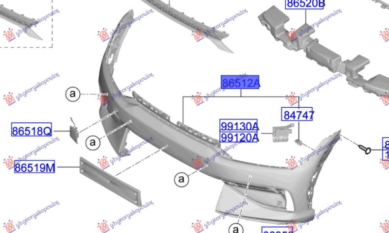 PREDNJI BRANIK GORNJI (4 PDC SENZORA) (GT/GT-LINE)