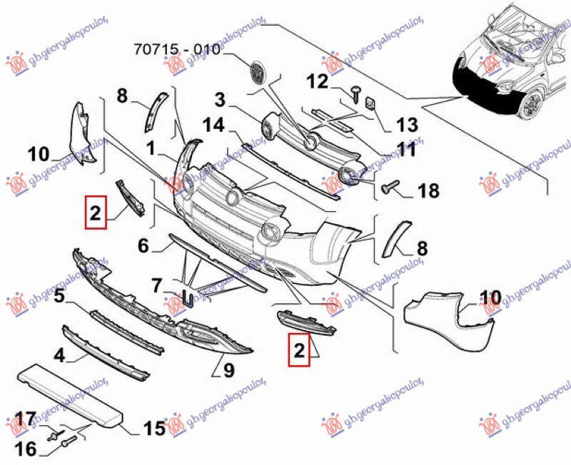 RESETKA PREDNJEG BRANIKA (CROSS) (O)