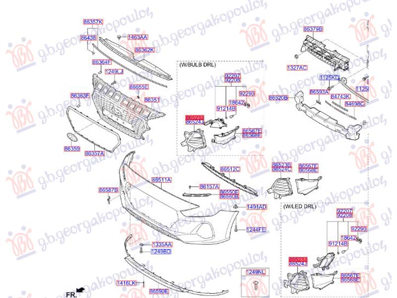 RESETKA PREDNJEG BRANIKA (LED DNEVNO SVETLO I MAGLENKA) (O)