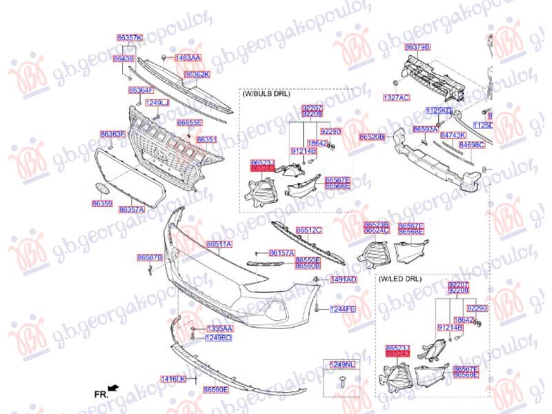 RESETKA PREDNJEG BRANIKA (LED DNEVNO SVETLO I MAGLENKA) (O)