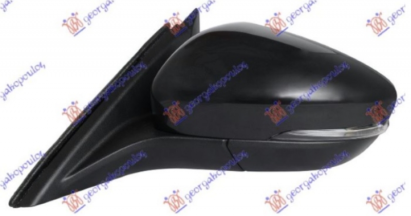 RETROVIZOR ELEKTRICNI SA GREJACEM PM (ELEKTRO-SKLOPIV) (MIGAVAC) (SVETLO) (MRTAV UGAO) (10 PIN) (KONVEKSNO STAKLO)