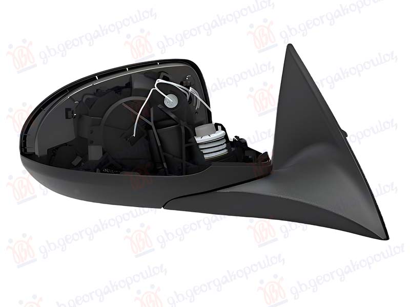 RETROVIZOR EL. SA GREJ. (ELEK-SKLOPIV)(MIGAVAC)(SVETLO)(MEMORIJA)(MRTAV UGAO)(BEZ STAKLA) (BEZ POKLOPCA) (10O/8P+10O/8P)