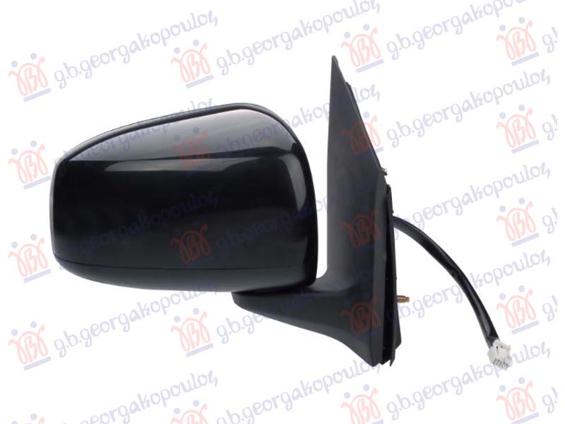 RETROVIZOR ELEKTRICNI CRNI (3 PIN) (KONVEKSNO STAKLO)