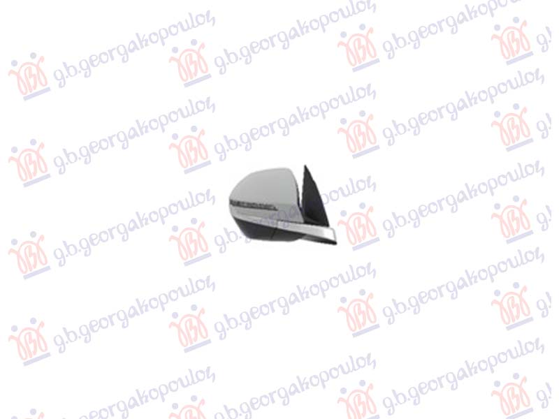 RETROVIZOR ELEKTRICNI PM (ELEKTRO-SKLOPIV) (HROM LAJSNA) (MIGAVAC) (8 PIN) (KONVEKSNO STAKLO)