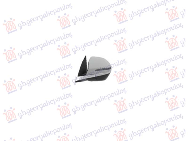 RETROVIZOR ELEKTRICNI PM (ELEKTRO-SKLOPIV) (HROM LAJSNA) (MIGAVAC) (8 PIN) (KONVEKSNO STAKLO)