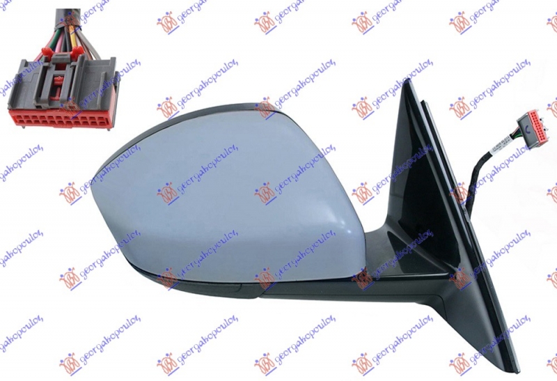 RETROVIZOR ELEKTRICNI SA GREJ. PM (ELEKTRO-SKLOPIV) (MIGAVAC) (SVETLO) (MEMORIJA) (12 PIN) (A KVAL) (KONVEKSNO STAKLO)