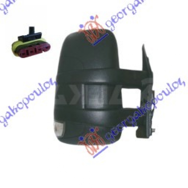 RETROVIZOR ELEKTRICNI SA GREJACEM DUGI (MIGAVAC) (KONVEKSNO STAKLO)