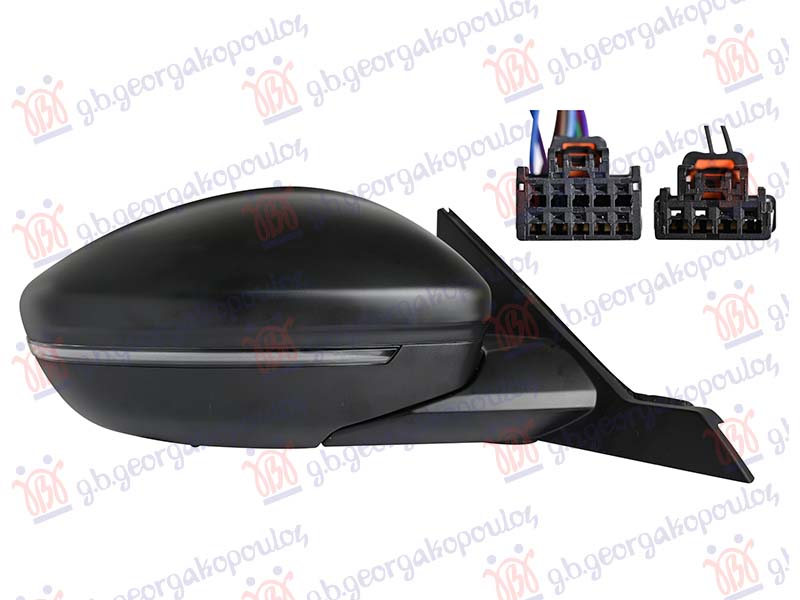 RETROVIZOR ELEKTRICNI SA GREJACEM (ELEKTRO-SKLOPIV) (MIGAVAC) (SVETLO) (SENZOR) (10OTV/6 PIN + 4OTV/2 PIN) (A KVALITET)