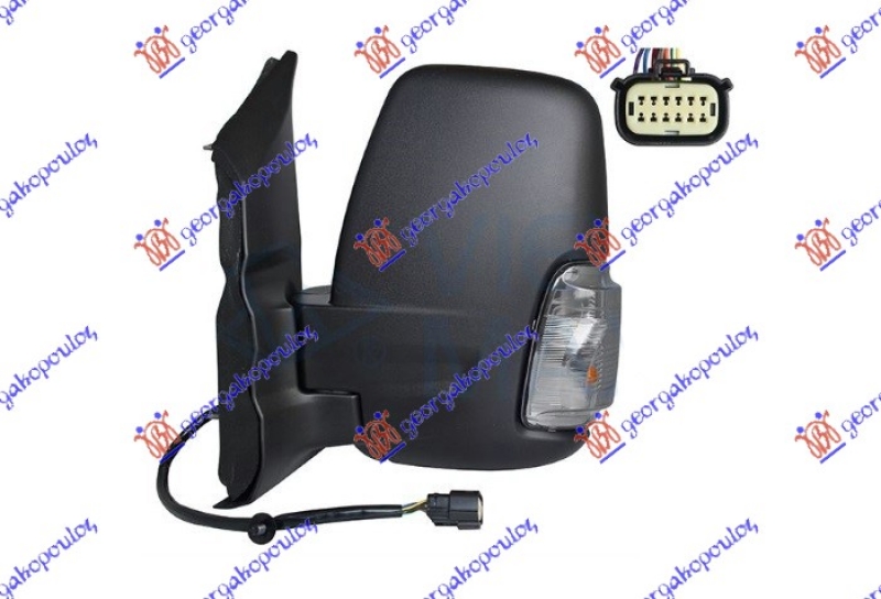 RETROVIZOR ELEKTRICNI SA GREJACEM KRATKI (ELEKTRO-SKLOPIV) (MIGAVAC) (KONVEKSNO STAKLO)