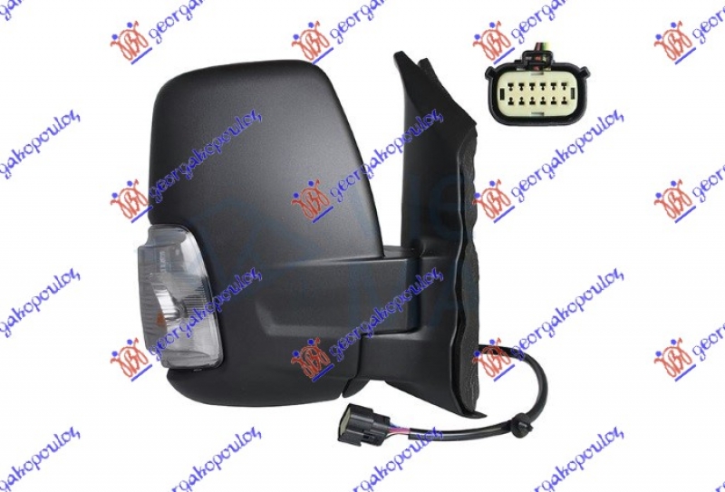 RETROVIZOR ELEKTRICNI SA GREJACEM KRATKI (MIGAVAC) (POZICIJA 16W) (KONVEKSNO STAKLO)