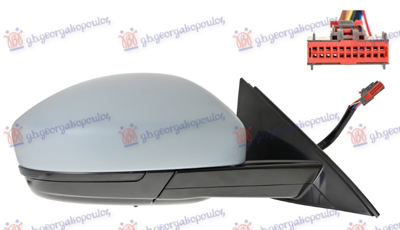 RETROVIZOR ELEKTRICNI SA GREJACEM PM (ELEKTRO-SKLOPIV) (BEZ SAMOZATAMLJIVANJA) (MIGAVAC) (SVETLO) (10 PIN) (A KVALITET)