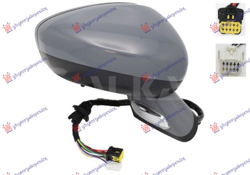 RETROVIZOR ELEKTRICNI SA GREJACEM PM (ELEKTRO-SKLOPIV) (MEMORIJA) (MIGAVAC) (SVETLO) (SENZOR) (KONVEKSNO STAKLO)