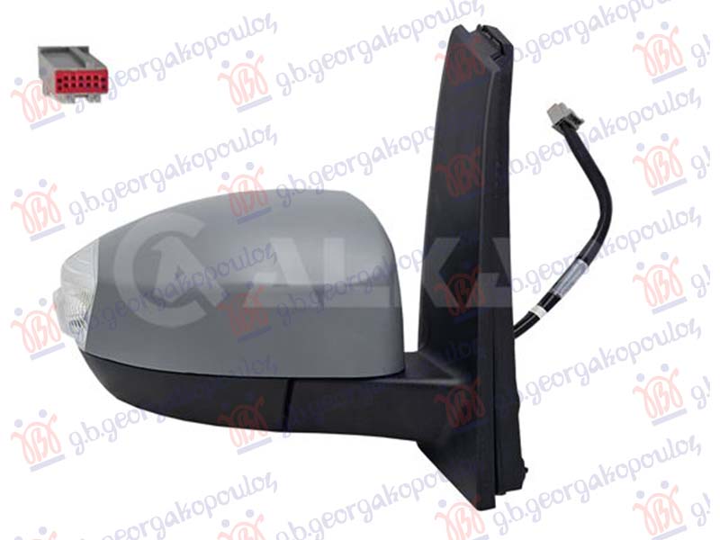 RETROVIZOR ELEKTRICNI SA GREJACEM PM (ELEKTRO-SKLOPIV) (MIGAVAC) (SVETLO) (10 PIN) (KONVEKSNO STAKLO)