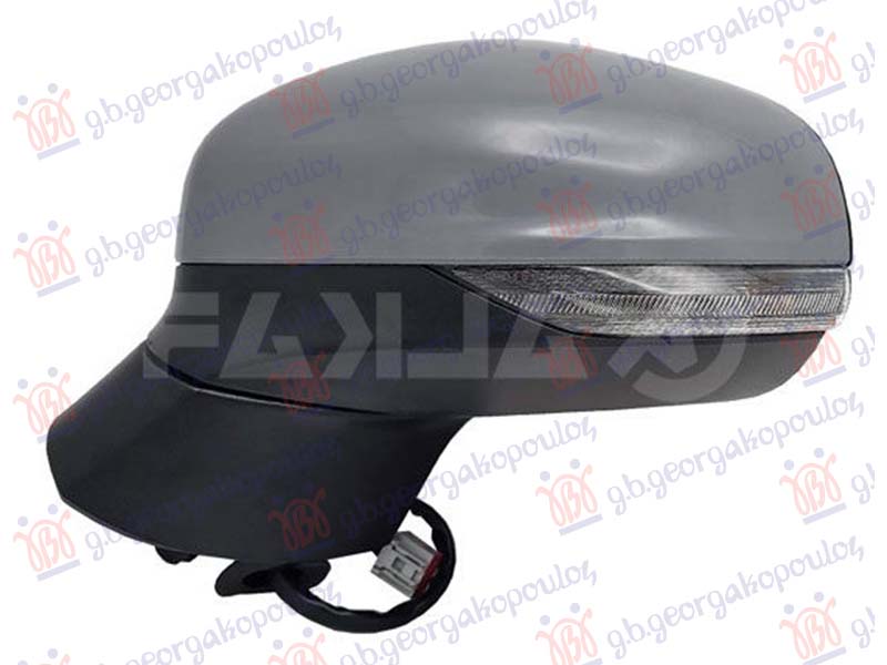 RETROVIZOR ELEKTRICNI SA GREJACEM PM (ELEKTRO-SKLOPIV) (MIGAVAC) (SVETLO) (10 PIN) (KONVEKSNO STAKLO)