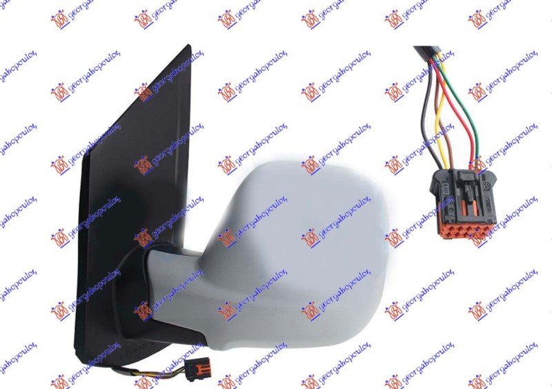 RETROVIZOR ELEKTRICNI SA GREJACEM PM (ELEKTRO-SKLOPIV) (MRTAV UGAO) (9 PIN) (KONVEKSNO STAKLO)