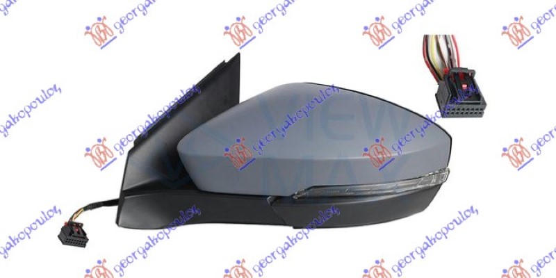 RETROVIZOR ELEKTRICNI SA GREJACEM PM (MIGAVAC) (MRTAV UGAO) (8 PIN) (ASFERICNO STAKLO)