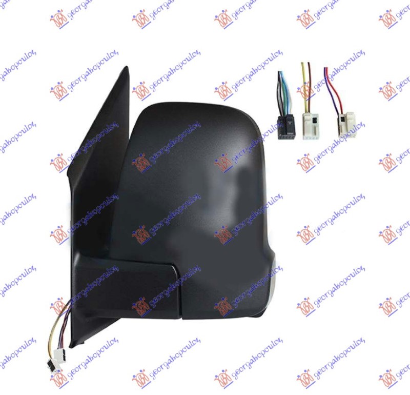 RETROVIZOR MALI ELEKTRICNI SA GREJACEM (ELEKTRO-SKLOPIV) (MIGAVAC) (5+2+2 PIN) (KONVEKSNO STAKLO)