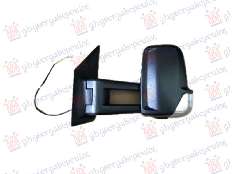 RETROVIZOR VELIKI DUGI ELEKTRICNI SA GREJACEM (MIGAVAC) (9 PIN) (A KVALITET) (KONVEKSNO STAKLO)