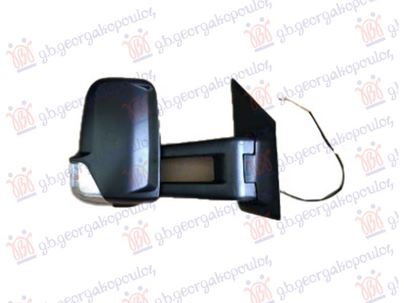 RETROVIZOR VELIKI DUGI ELEKTRICNI SA GREJACEM (MIGAVAC) (9 PIN) (A KVALITET) (KONVEKSNO STAKLO)