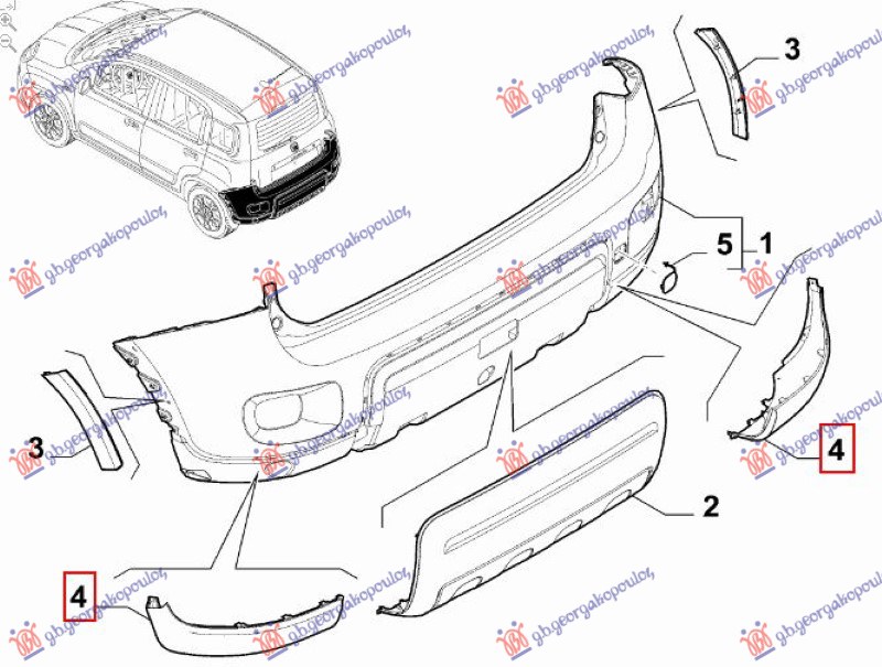 RUB PLASTICNI ZADNJEG BRANIKA DONJI (4X4/TREKKING) (O)
