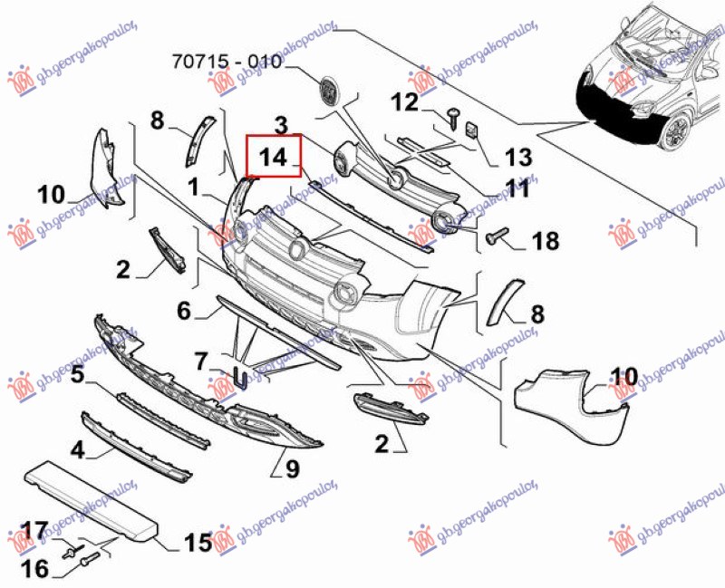SINA PREDNJEG BRANIKA PLASTICNA (O)