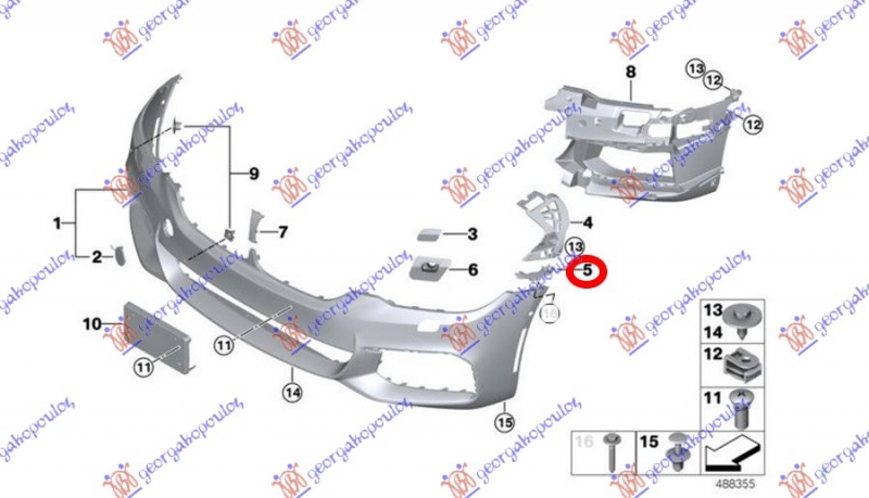 SINA ZADNJEG BRANIKA PLASTICNA (G30/SEDAN) (M-SPORT)
