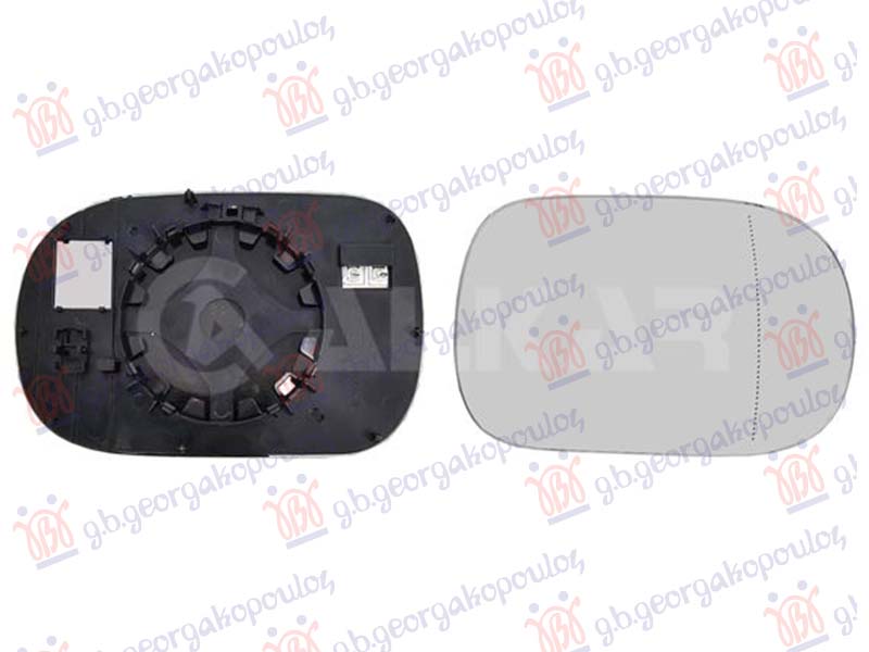 STAKLO RETROVIZORA (ASFERICNO) (2 PIN)
