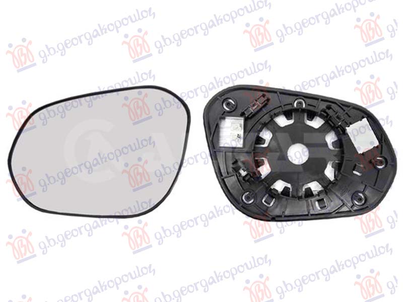 STAKLO RETROVIZORA SA GREJACEM (2 PIN) (KONVEKSNO)