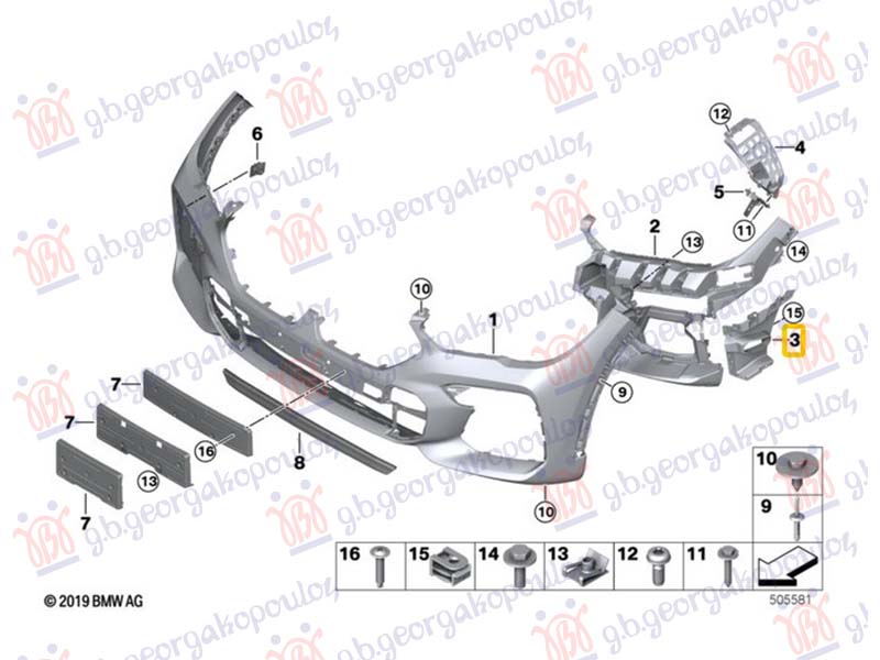 USMERIVAC VAZDUHA PREDNJEG BRANIKA UNUTRASNJI BOCNI PLASTICNI (M-SPORT)