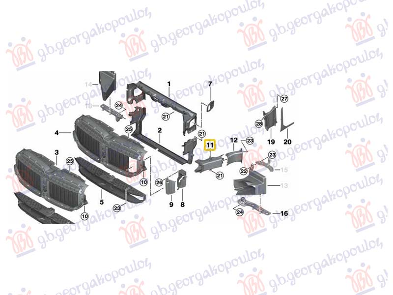 USMERIVAC VAZDUHA PREDNJI UNUTRASNJI PLASTICNI (ZA KOCNICU) (PREDNJI DEO)