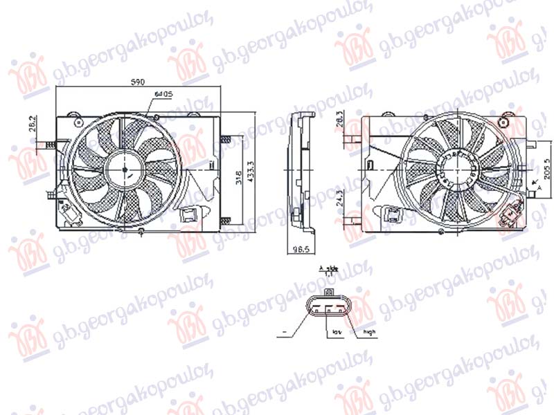 VENTILATOR (405mm) (3 PIN)