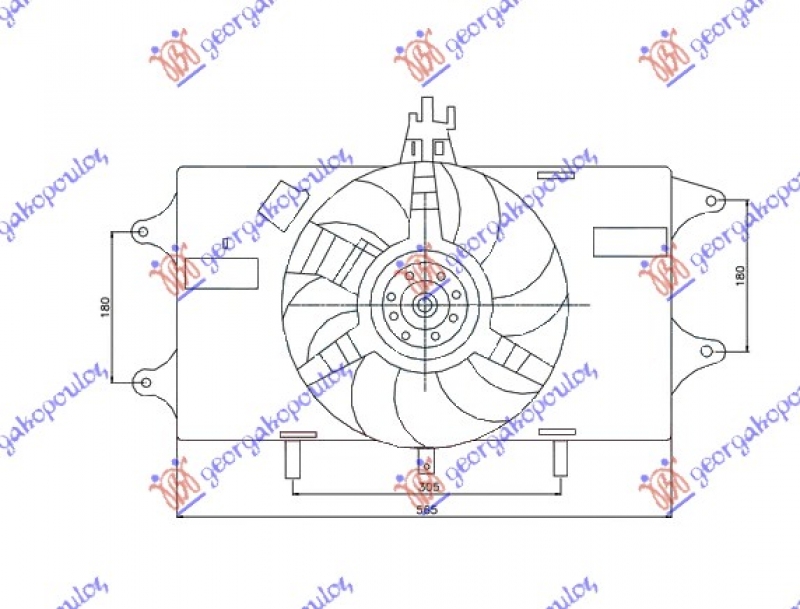 VENTILATOR KOMPLET (1.2 BENZIN) + A/C