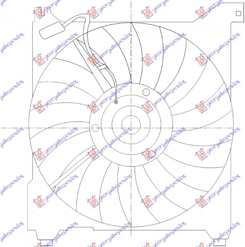 VENTILATOR KOMPLET BENZ-DIZ (390mm)