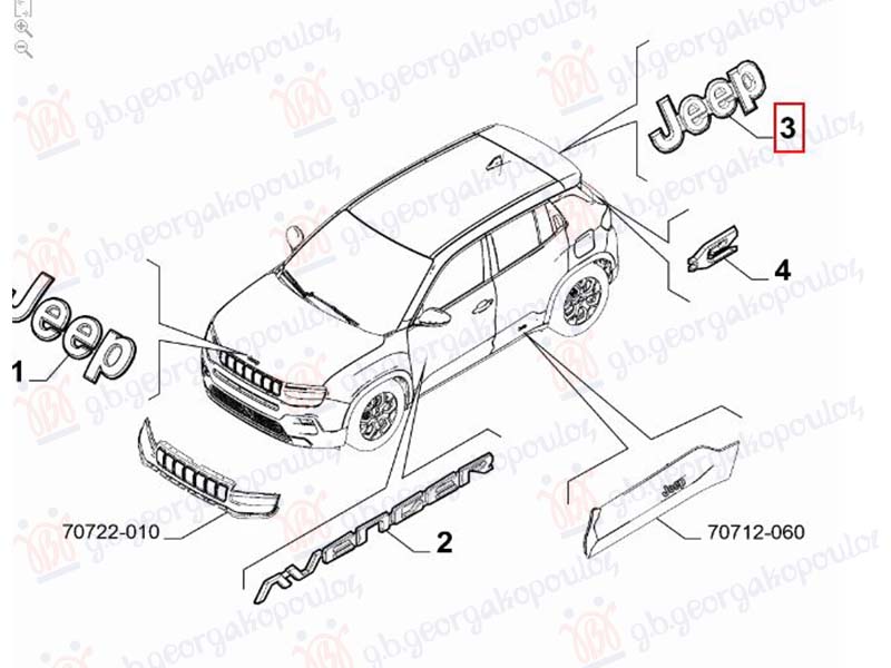 ZNAK NA GEPEK VRATIMA (JEEP) (O)