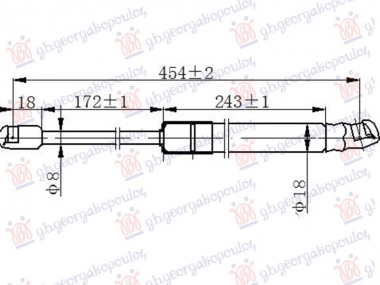 AMORTIZER GEPEK VRATA (454L-435N)