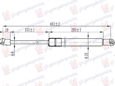 AMORTIZER GEPEK VRATA (483L-530N)