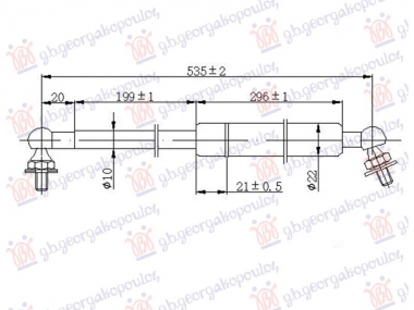 AMORTIZER GEPEK VRATA (535L-510N)