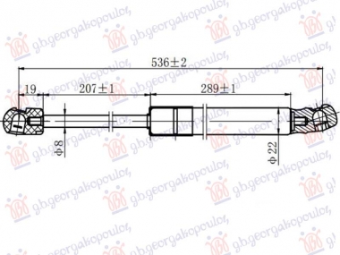 AMORTIZER GEPEK VRATA (536L-670N)