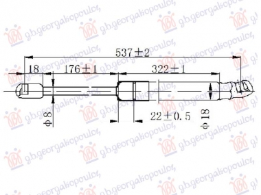 AMORTIZER GEPEK VRATA (537L-575N)