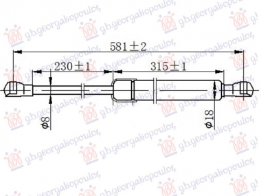 AMORTIZER GEPEK VRATA (581L-305N)