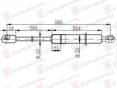 AMORTIZER GEPEK VRATA (595L-545N)