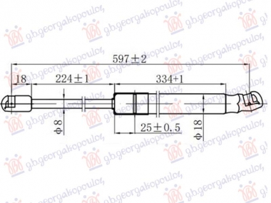 AMORTIZER GEPEK VRATA (597L-385N)